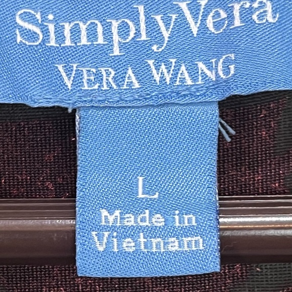 Vera Wang Burgundy Velvet Burnout Tunic Top Sz L Simply Vera Wimsigoth Whitchy - Picture 4 of 16